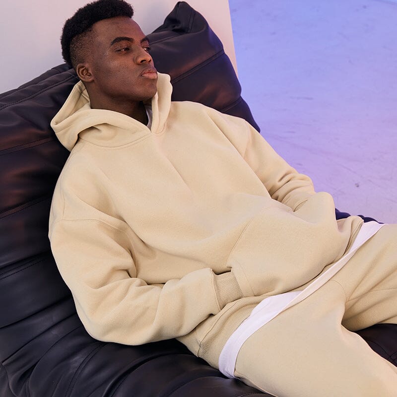 Heavyweight oversize sweatshirts, European and American trendy casual hoodies, custom khaki men's sweatshirts Hoodie Record Store 01