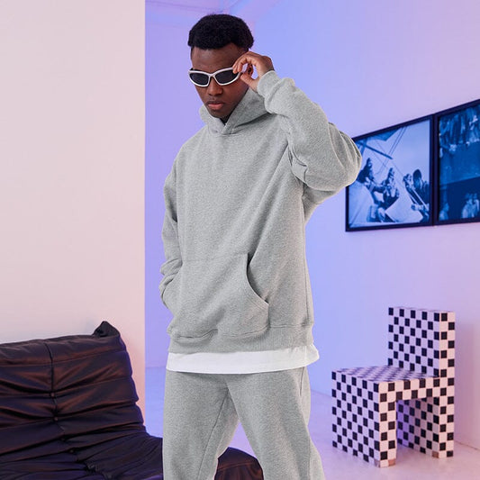 Heavyweight oversize sweatshirts, European and American trendy casual hoodies, custom khaki men's sweatshirts Hoodie Record Store 01 